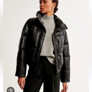 A&F Vegan Leather Mini Puffer Size S